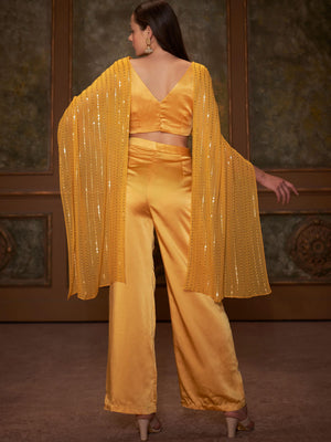 Yellow Butterfly Drape Top Set image 2
