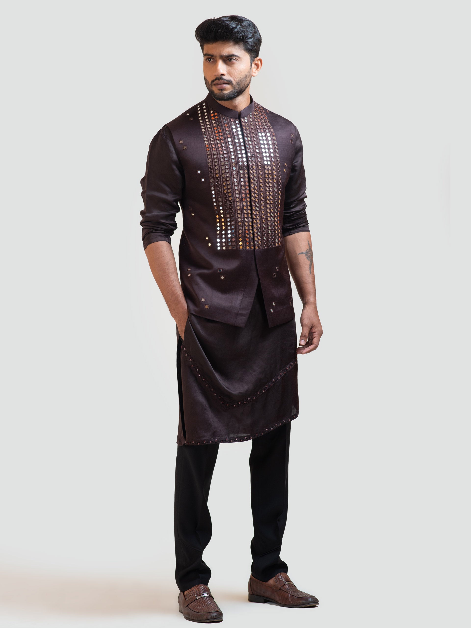 Coco Brown Nehru Kurta Set image 2