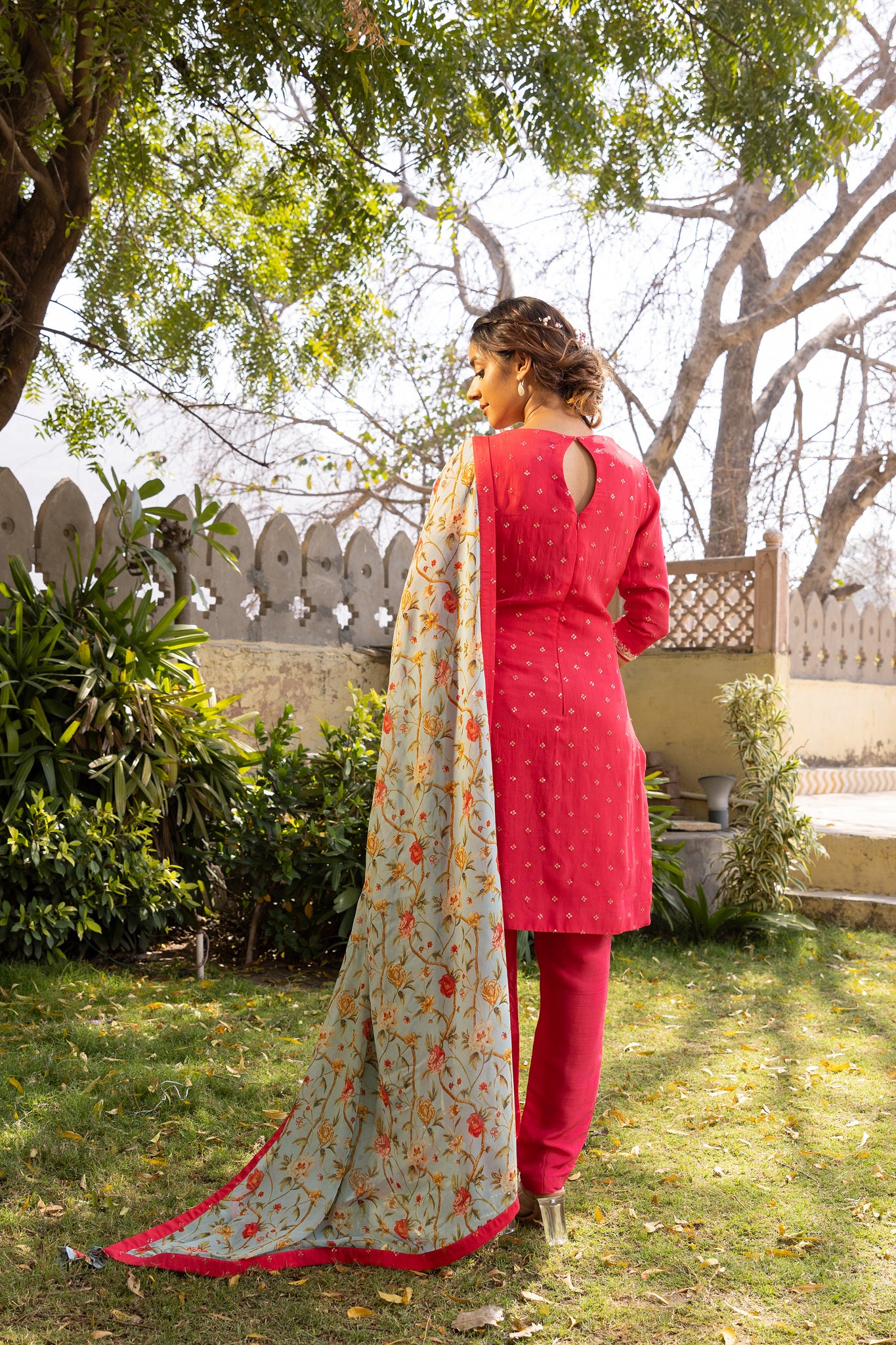 Coral Georgette  Kurta Set image 1