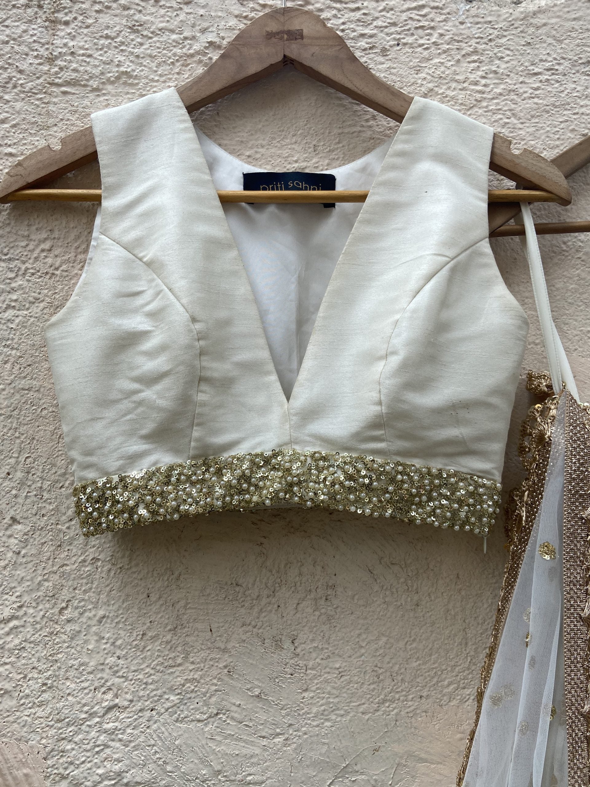 Ivory Ruffle Lehenga Set image 3