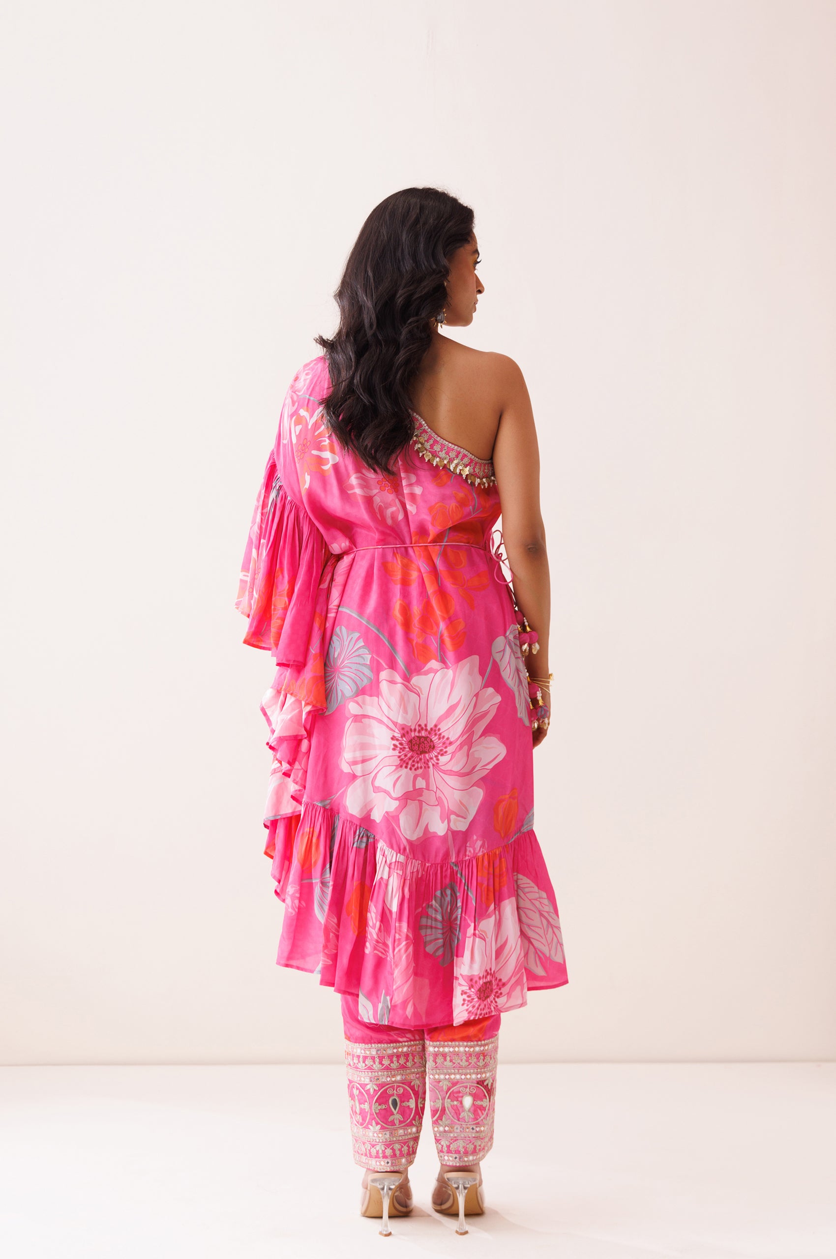 Pink One-Shoulder Co-ord Set image 1