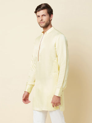 Yellow Linen Kurta image 4