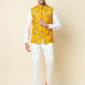Mustard Print Bundi Jacket image 0