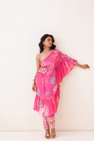 Pink One-Shoulder Co-ord Set - Custom image