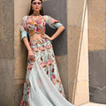 Powder Blue off Shoulder Lehenga Set image 0