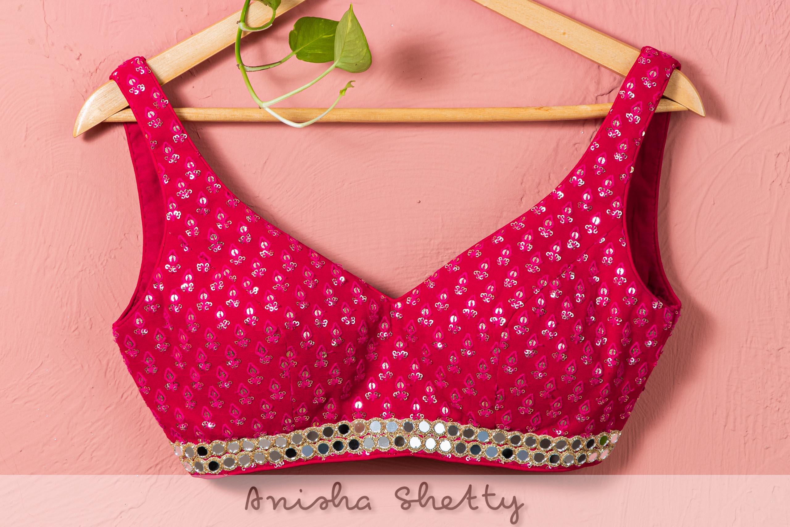 Hot Pink Mirror Sharara Set image 3