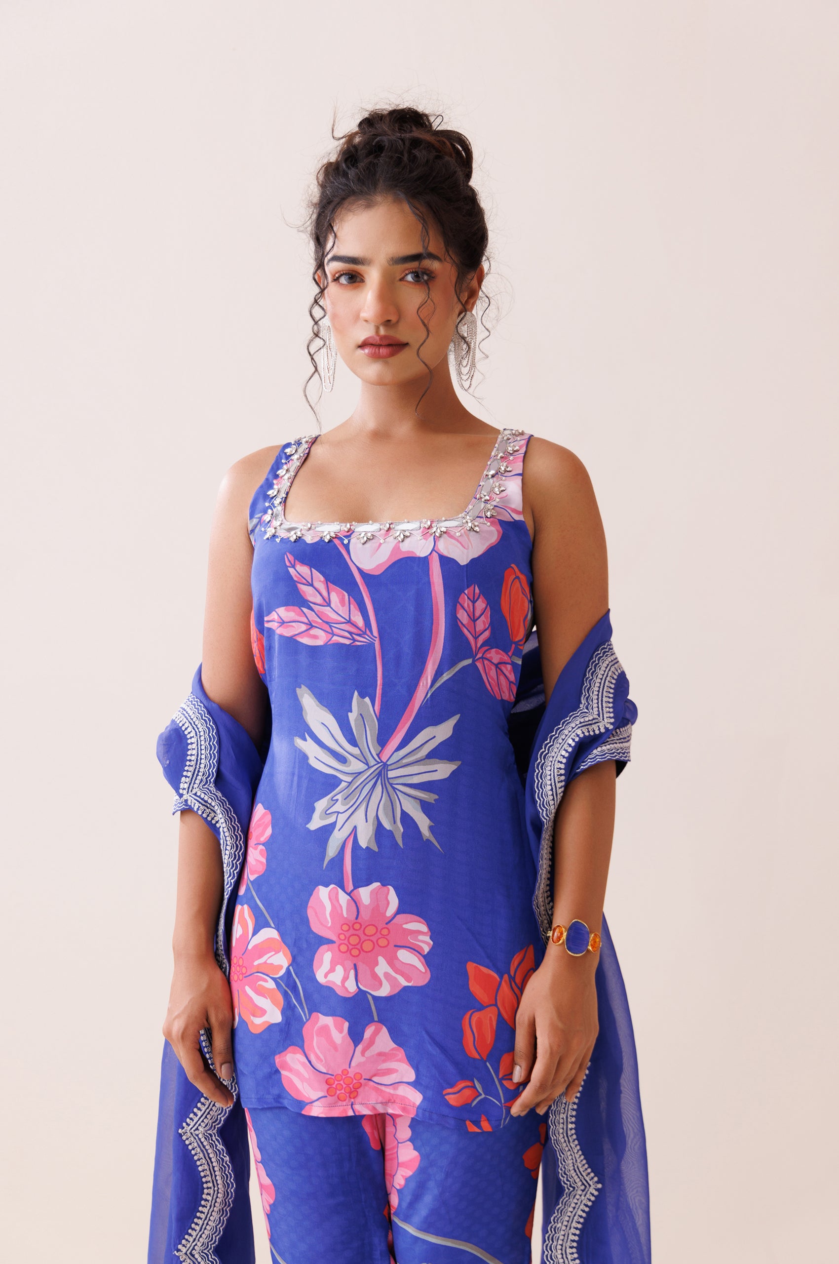 Blue Square Neck Kurta Set image 4