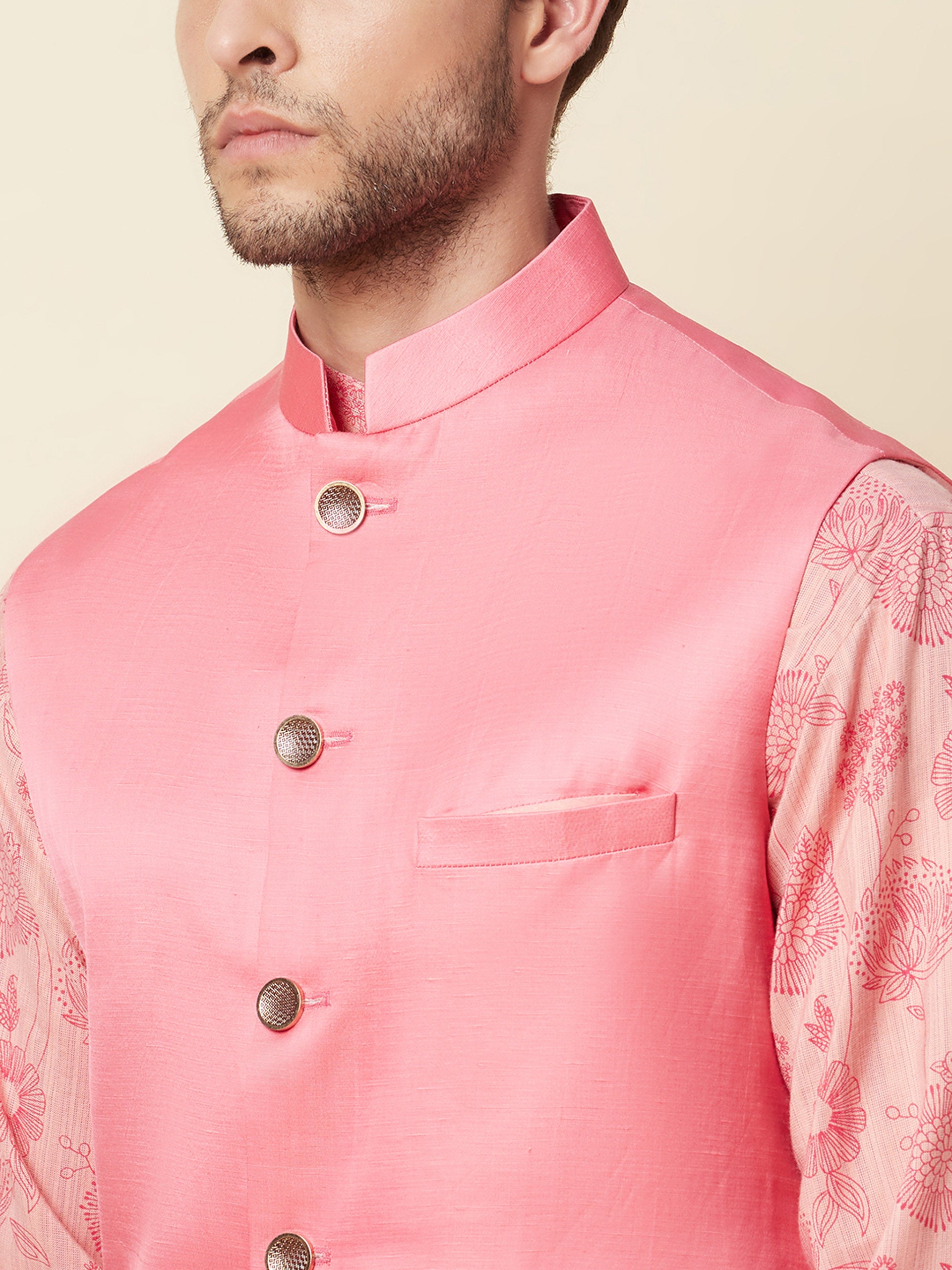 Pink Floral Kurta Set image 1