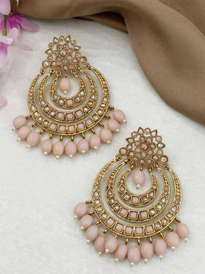Metallic Chandbali Earrings image 3