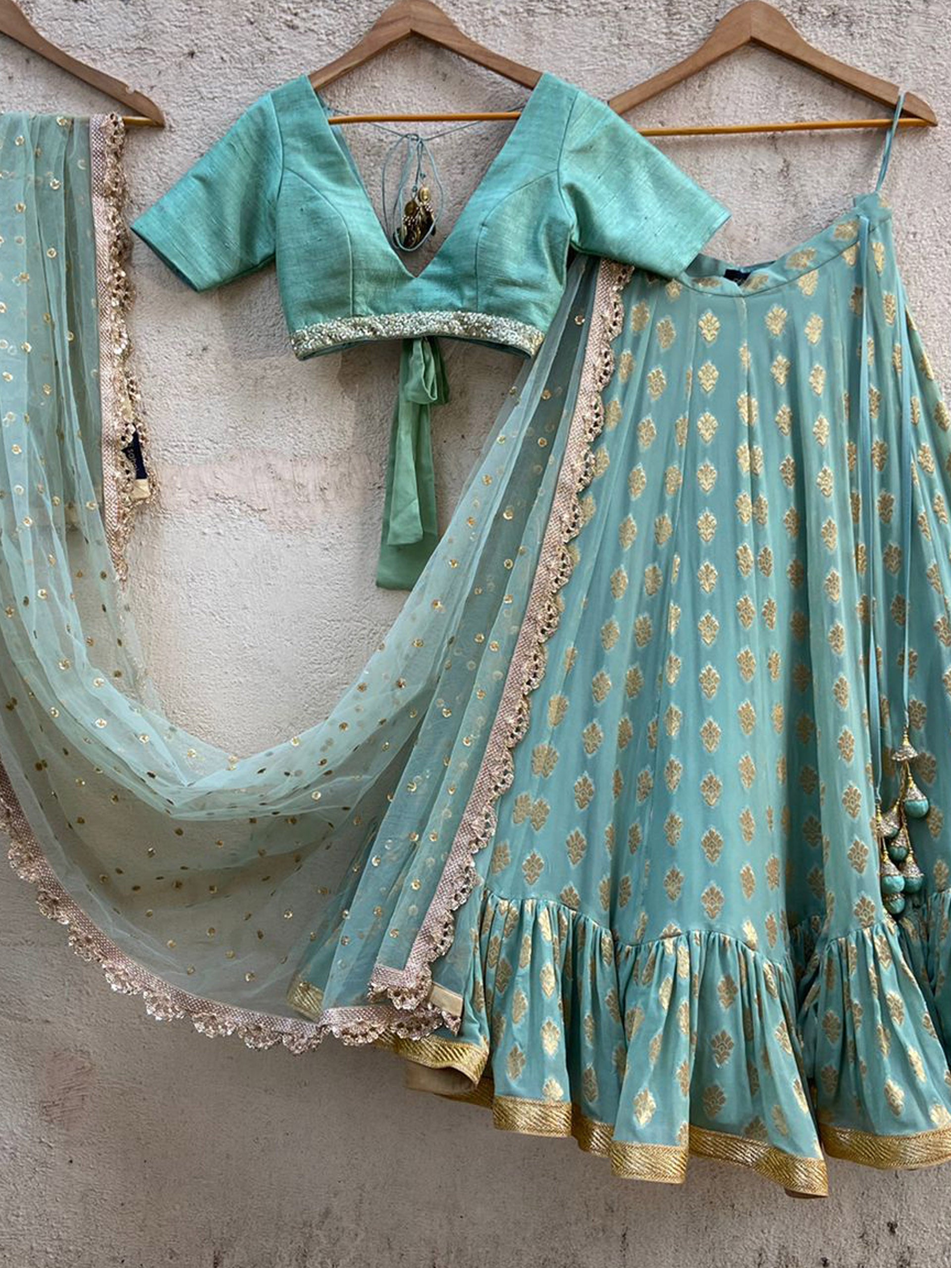 Ocean Green Lehenga Set image 0