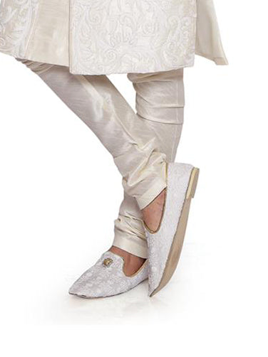 White Sherwani Set image 2