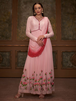 Pink Lotus Anarkali Set image 5