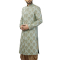 Green Raw Silk Sherwani image 0