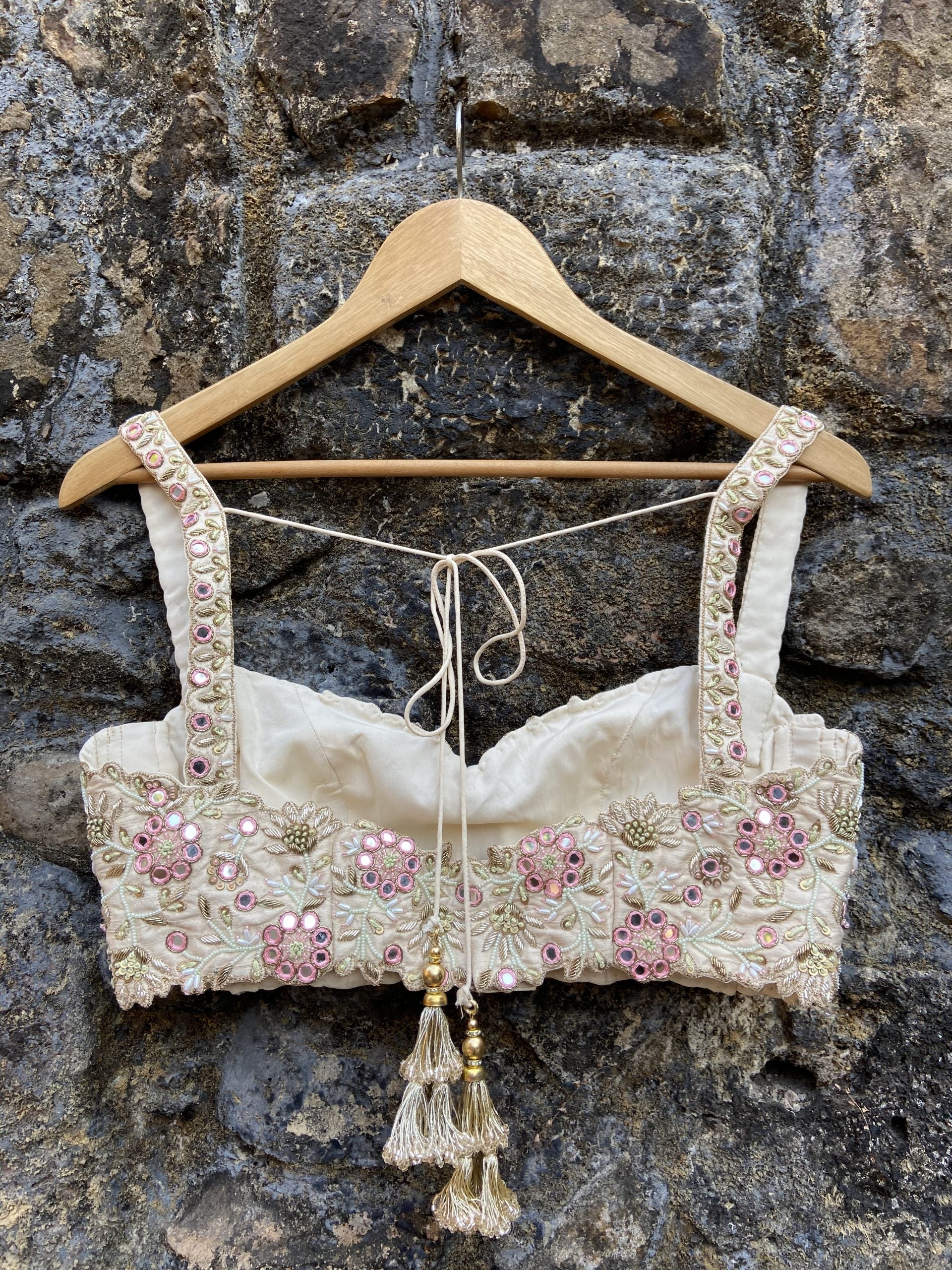 Ivory Lucknowi Lehenga Set image 5