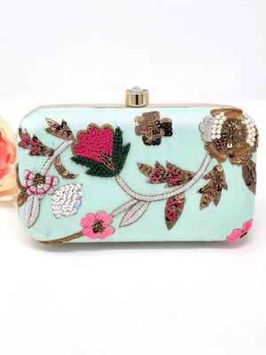 Floral Embroidered Clutch image 1