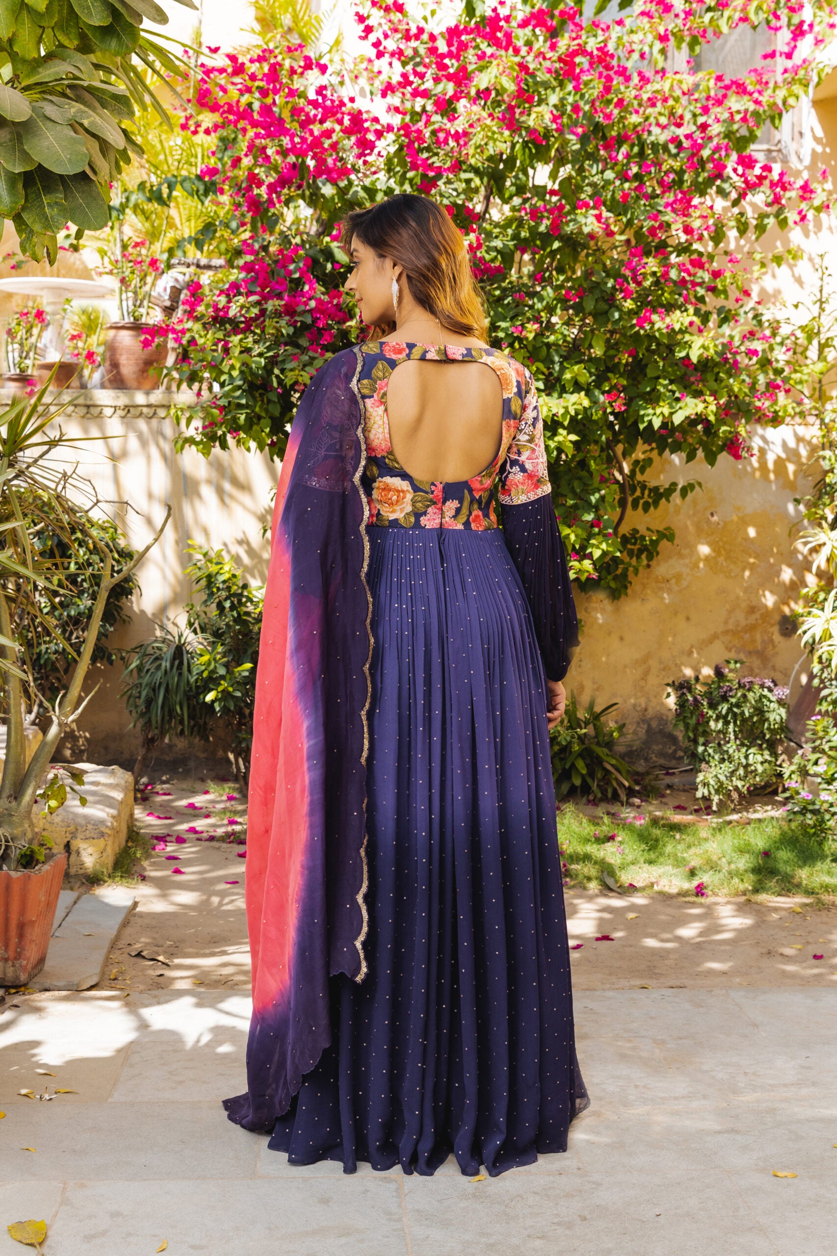 Purple and Pink Anarkali Ensemble image 1