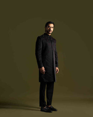Black Achkan Set image 3