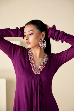Amethyst A-Line Embroidery Dress image 1