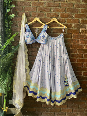 Periwinkle Sharmily Lehenga Set - L image