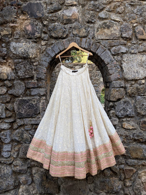 Ivory and Pink Lucknowi Lehenga Set image 4