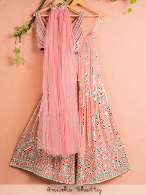 Watermelon Pink Mirror Sharara Set image 1