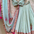 Mint Green Sharmily Zari Lehenga Set image 0
