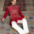 Royal Ruby Nehru Kurta Set image 0