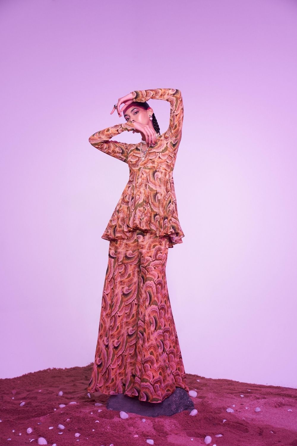 Serene Sandy Sharara Set image 0
