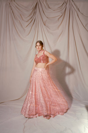 Rose Gold Glam Lehenga Set image 4