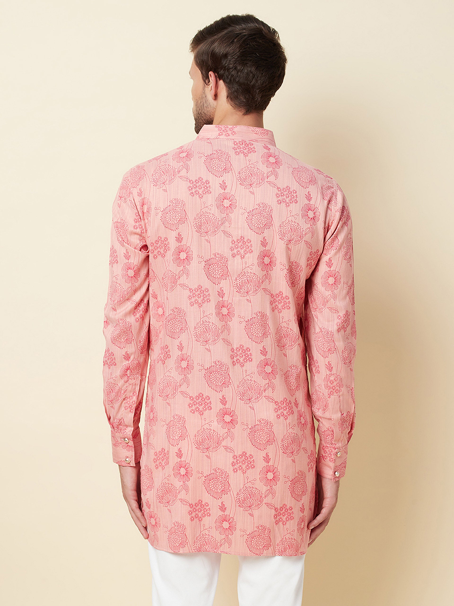 Pink Floral Kurta image 3