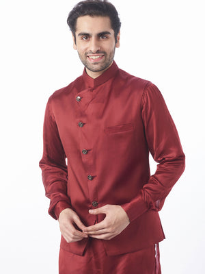 Maroon Bundi Jacket Set image 1
