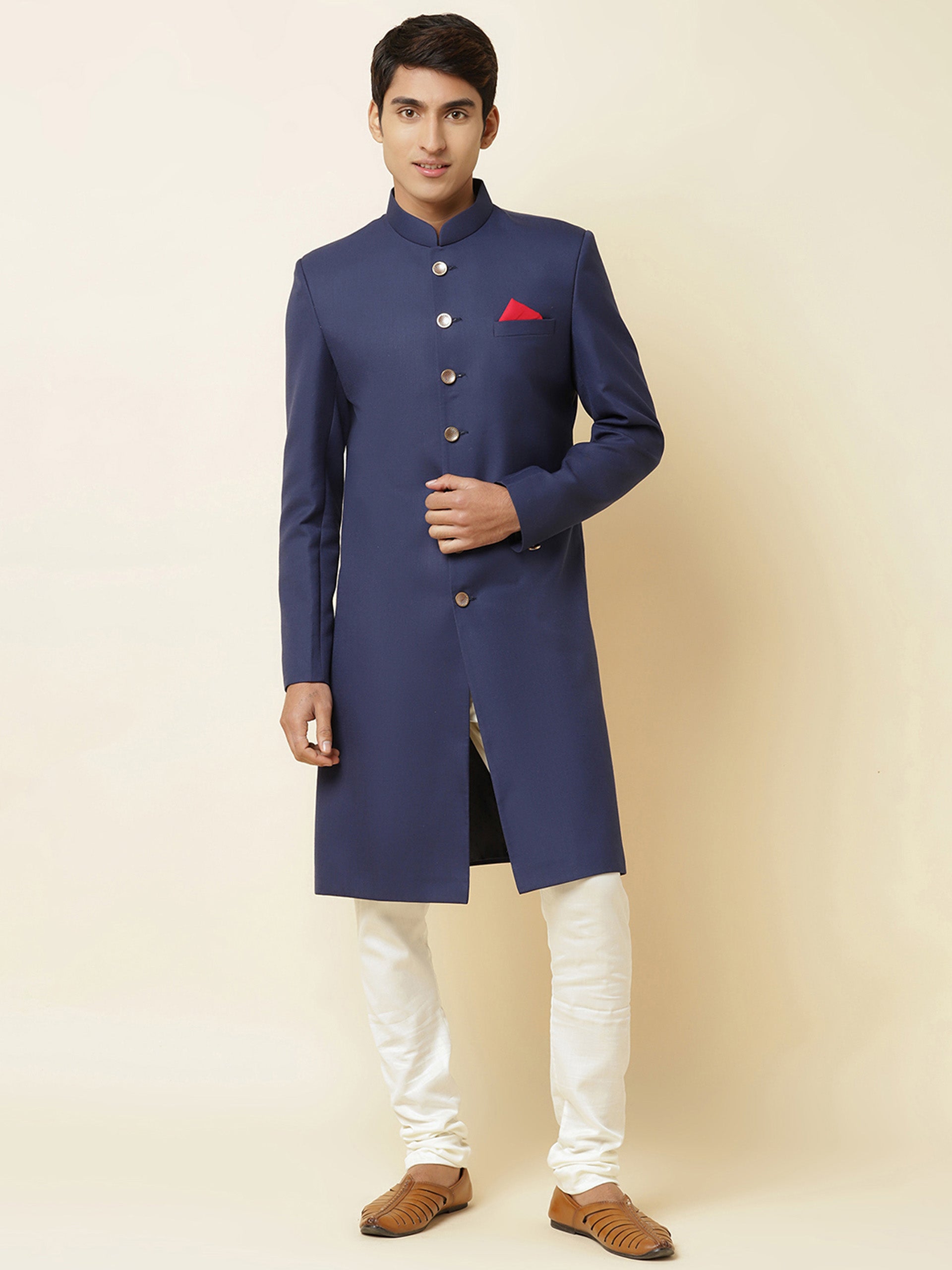 Navy Blue Sherwani Set image 0