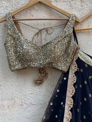 Black Sharmily Lehenga Set image 1