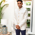 White Embroidered Jodhpuri Jacket image 0