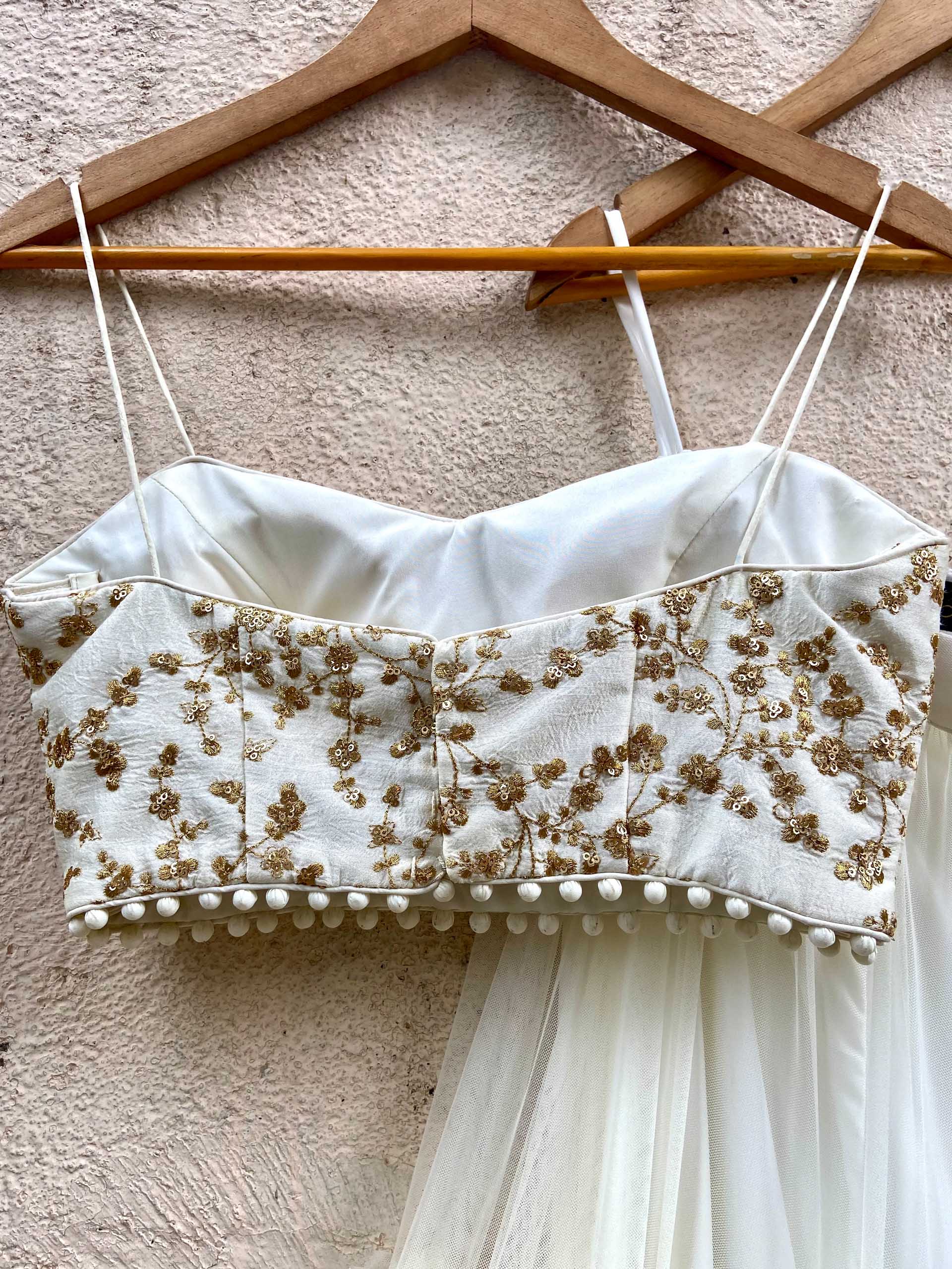 Ivory Tier  Ruffle Lehenga Set image 2