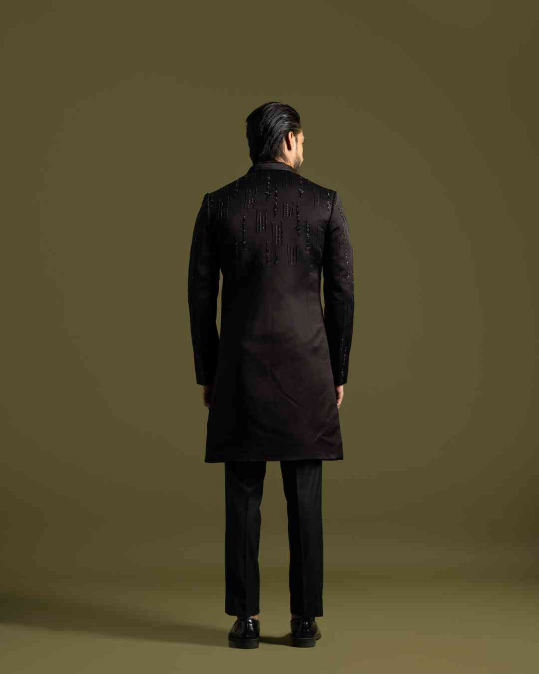 Black Achkan Set image 6