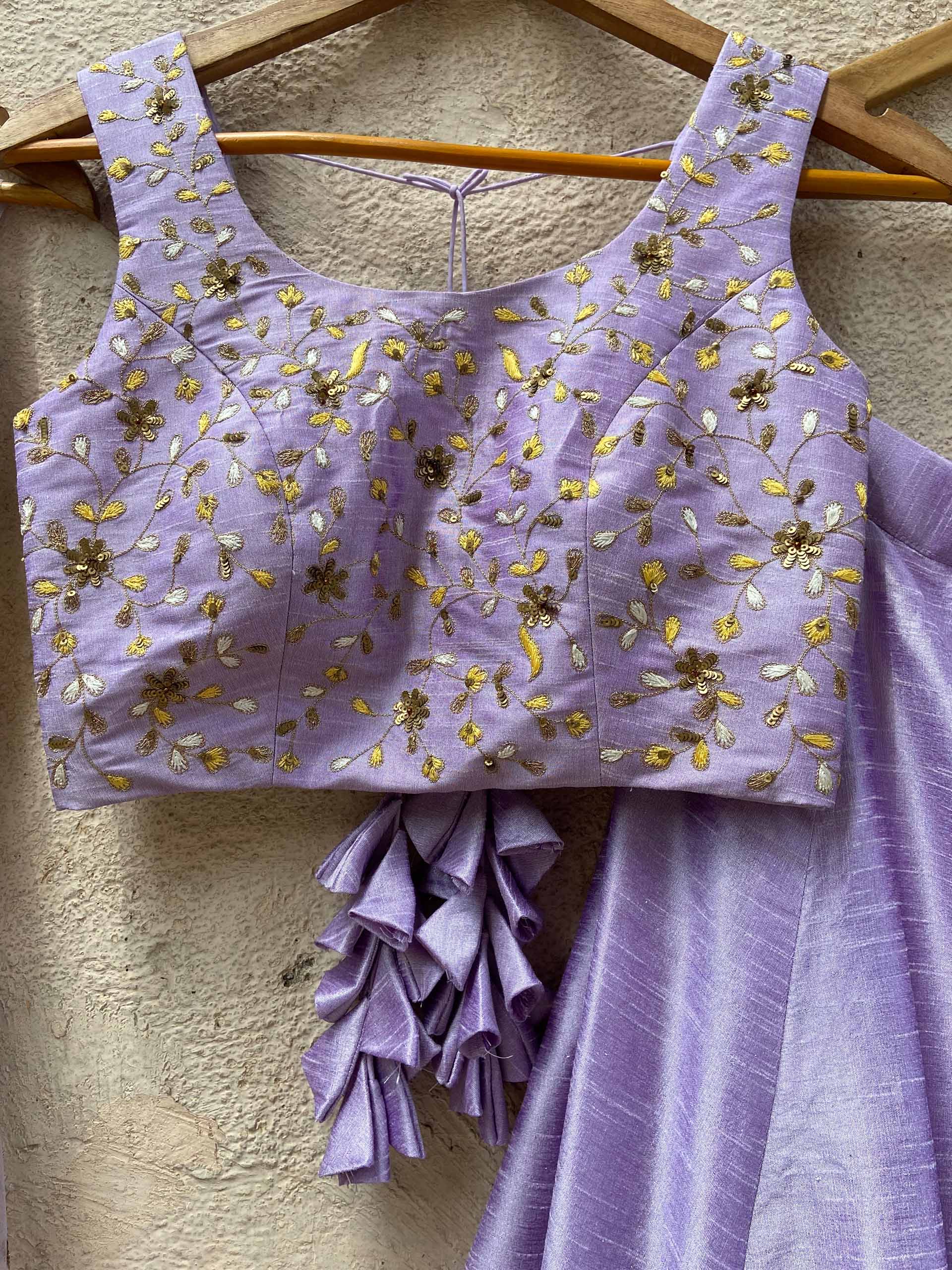 Lavender Kyra Tassel Lehenga Set image 2