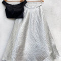 Black Blouse And Metallic Skirt Lehenga Set image 0