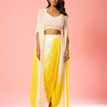 Ivory And Sunshine Yellow Co-ord Dhoti Set image 0