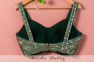Forest Green Mirror Lehenga Set image 3