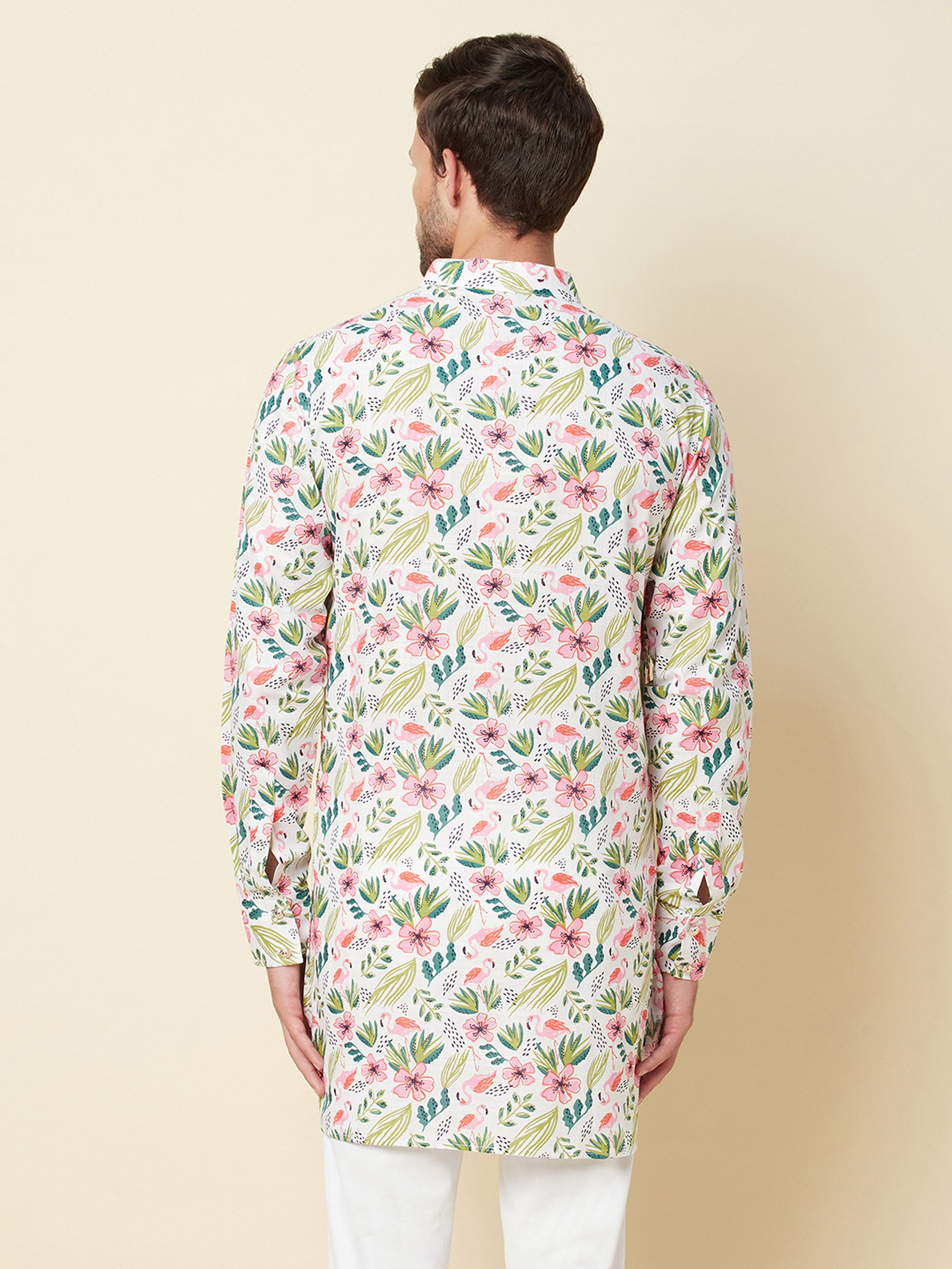White Print Kurta image 3