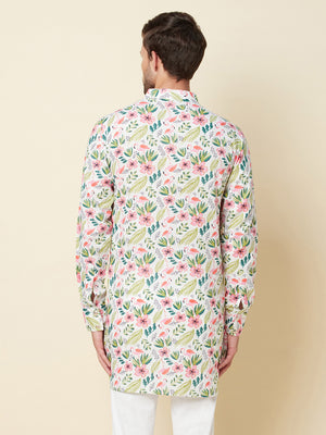 White Print Kurta image 3