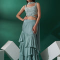 Sea Green Mermaid Lehenga Set image 0