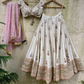 Ivory and Pink Mirror Lehenga Set image 0