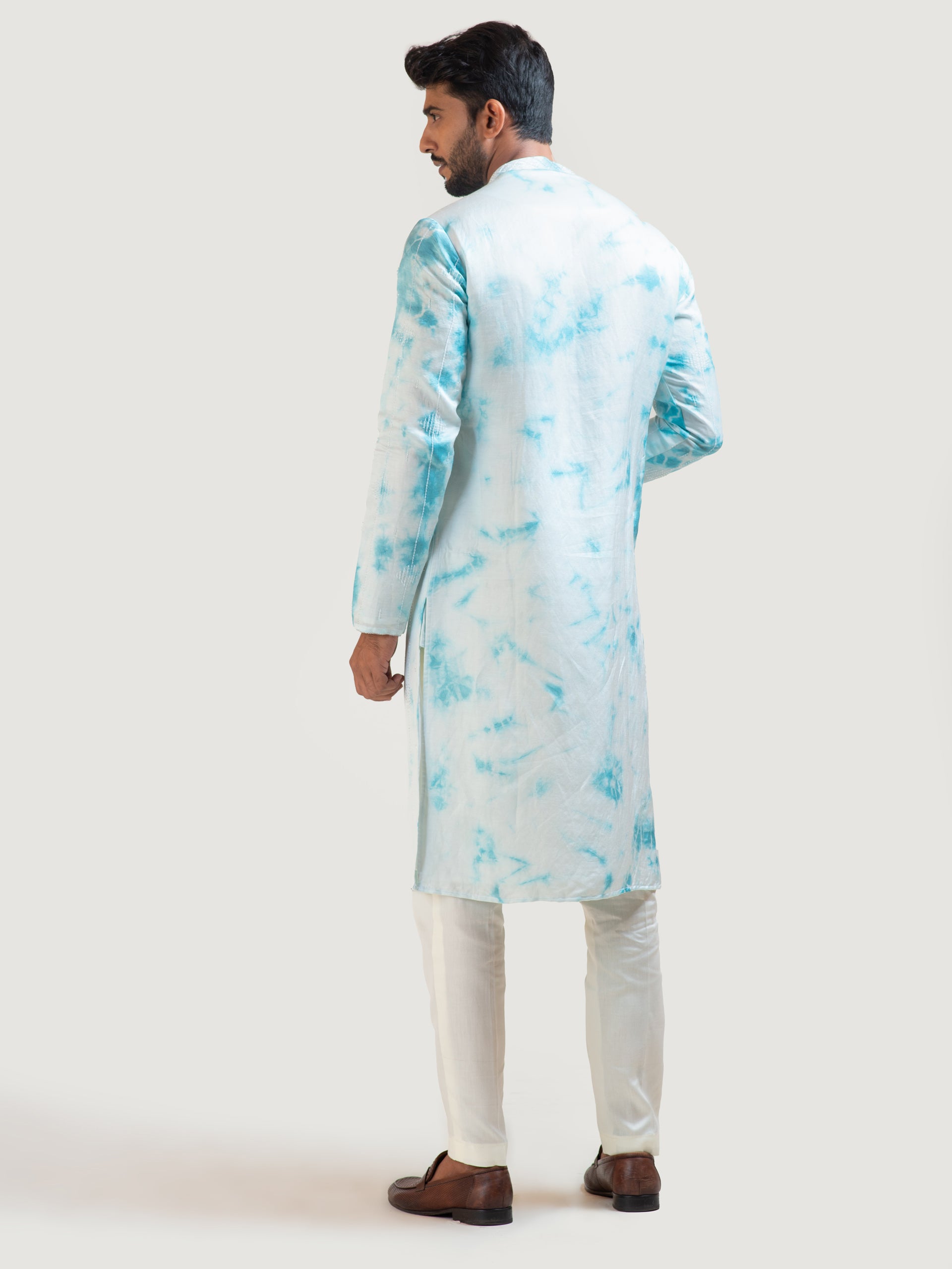 Tie Dye Embroidered Kurta Set image 2