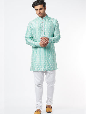 Celeste Silk Kurta Set - L image