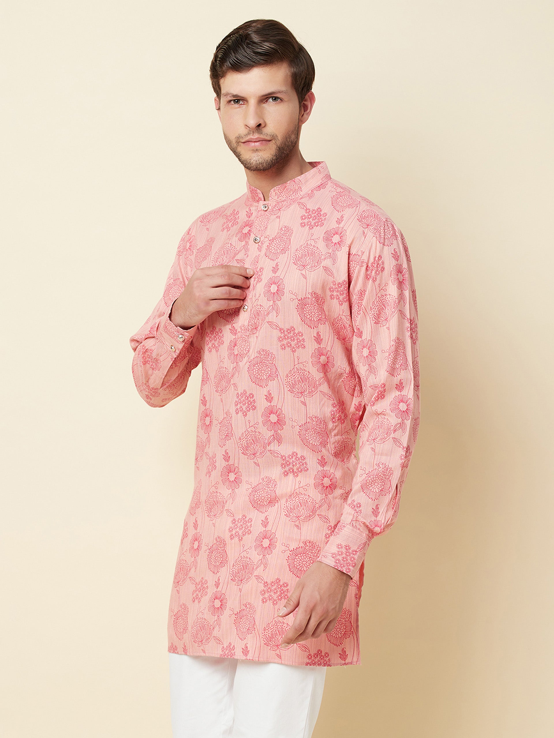 Pink Floral Kurta image 4