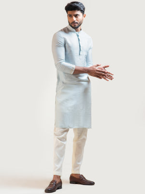 Ice Blue Embroidered Kurta Set image 2