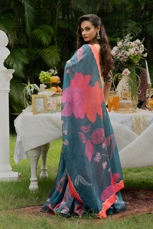 Teal Glow Ghagra Set image 1