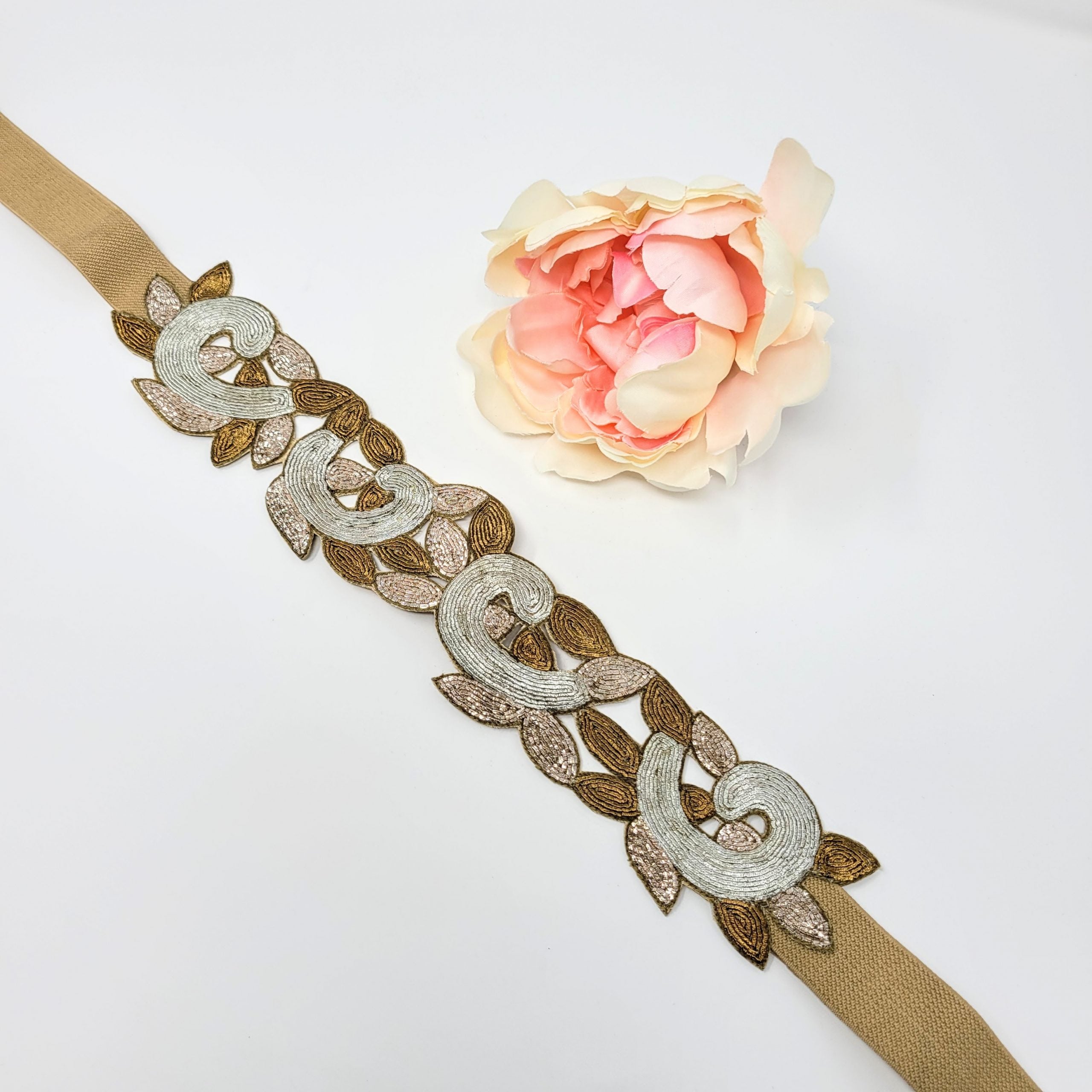 Beige Embroidered Belt image 0